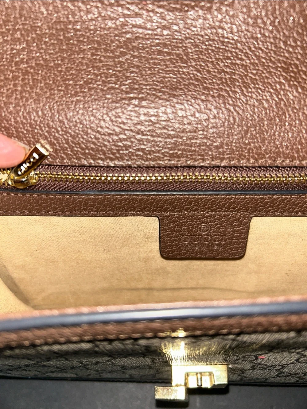 Beautiful Beige Crossbody with Green and Red-Blue Web Strap